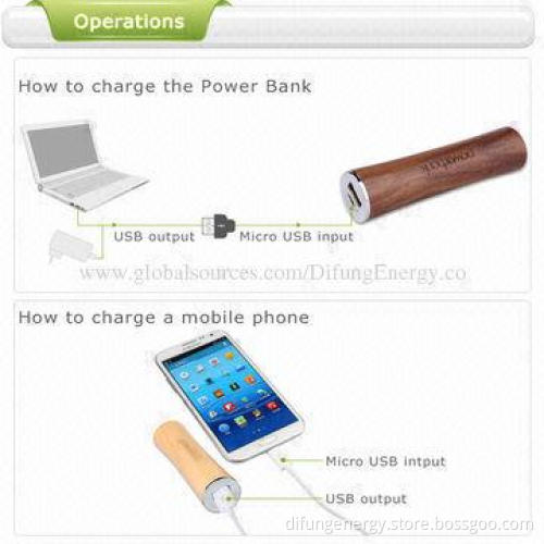 Phone Power Banks with 2,600mAh Samsung Battery, 102 x 28mm Dimensions